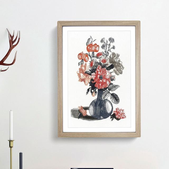 Vase of Assorted Flowers by Johan Teyler - Picture Frame Painting Print on MDF East Urban Home Frame Option: Oak Framed, Size: 48cm H x 65cm W x 2cm D on Productcaster.