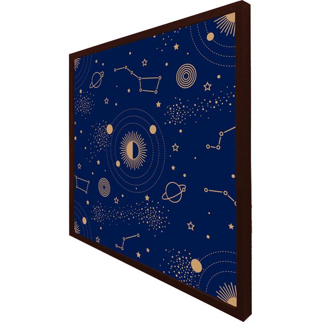 Magic Night Sky Map - Single Picture Frame Art Prints Fjørde & Co Frame Option: Brown, Size: 41cm H x 41cm W x 4cm D on Productcaster.