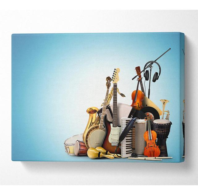 Musical Instruments Band - Wrapped Canvas Photograph 17 Stories Size: 101.6cm H x 142.2cm W on Productcaster.