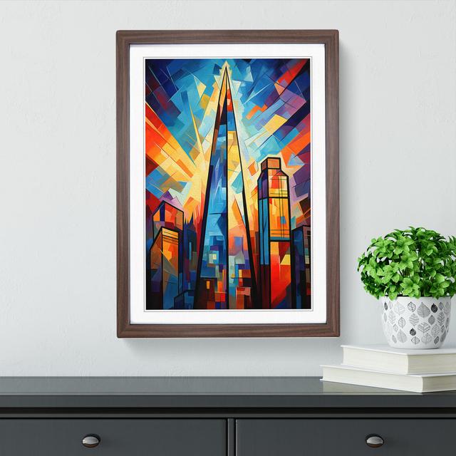 The Shard Cubism No.2 Big Box Art Frame Colour: Walnut , Size: 64cm H x 46cm W x 2cm D on Productcaster.