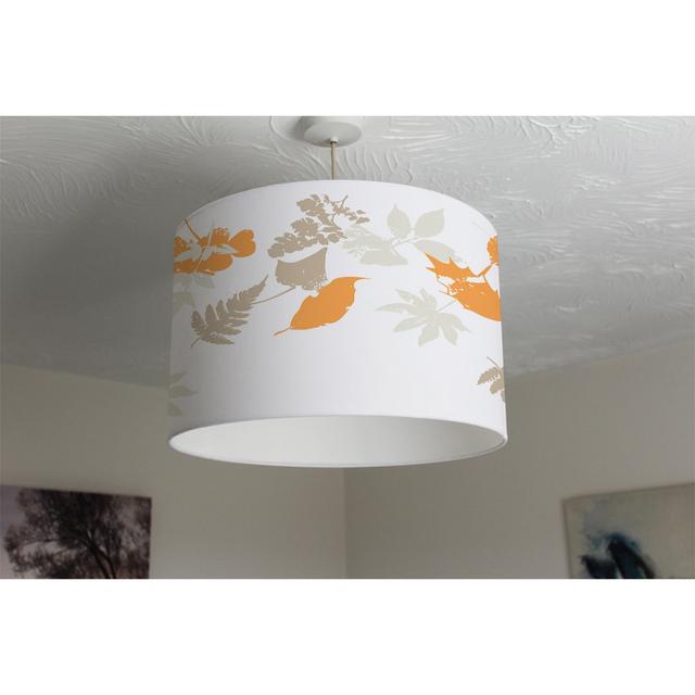 Autumn Leaves Cotton Drum Lamp Shade Ebern Designs Size: 25cm H x 40cm W x 40cm D on Productcaster.