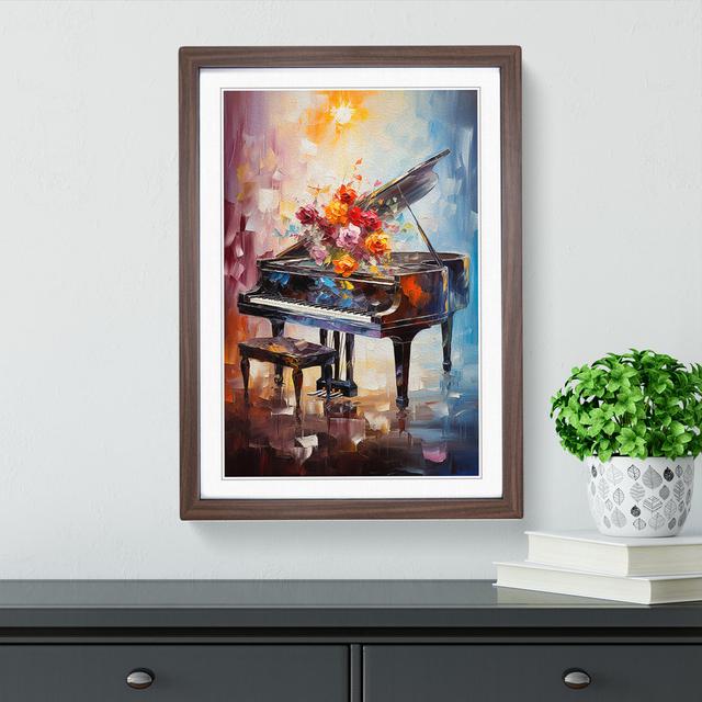 Piano Impressionism - Single Picture Frame Print on Wood Marlow Home Co. Size: 64cm H x 46cm W x 2cm D, Format: Walnut Framed on Productcaster.