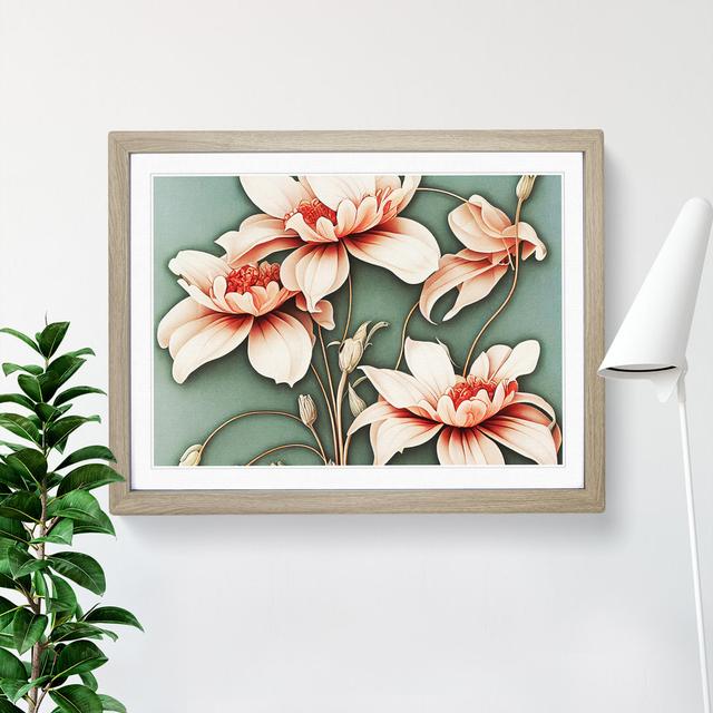 Floral Nouveau Vol.1 - Single Picture Frame Print Marlow Home Co. Size: 34cm H x 46cm W x 2cm D, Frame Colour: Oak on Productcaster.