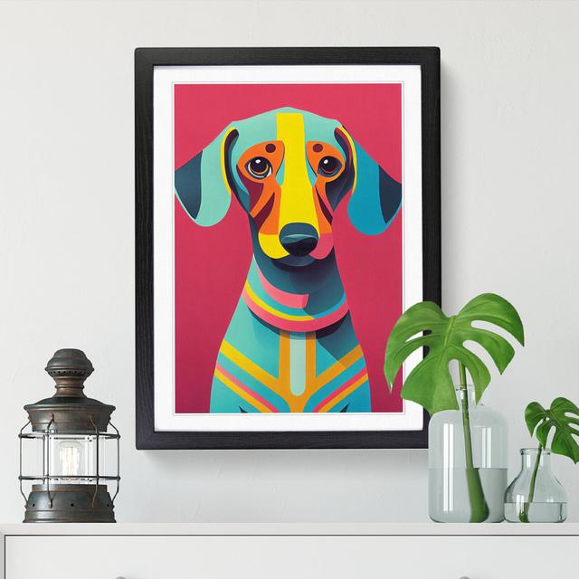 Dachshund Kitsch - Single Picture Frame Graphic Art ClassicLiving Frame Option: Walnut, Size: 34cm H x 25cm W x 2cm D on Productcaster.