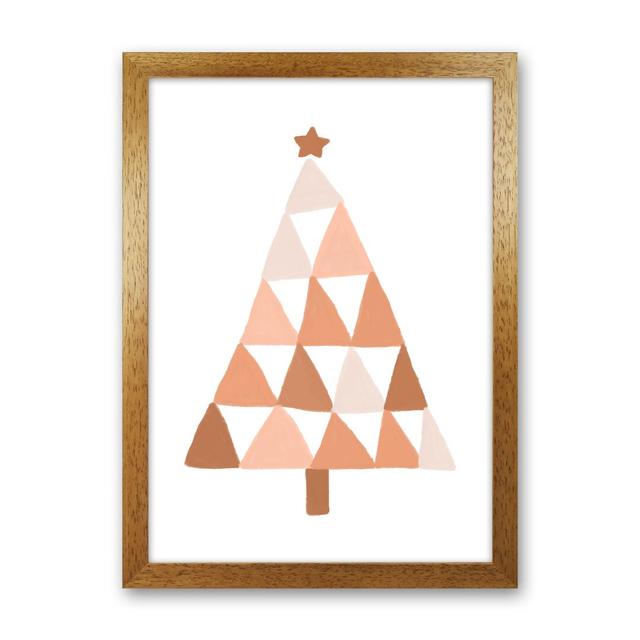 Pastel Christmas Tree By Orara - Print The Seasonal Aisle Frame Option: Brown Framed, Size: 34cm H x 25cm W x 3cm D on Productcaster.