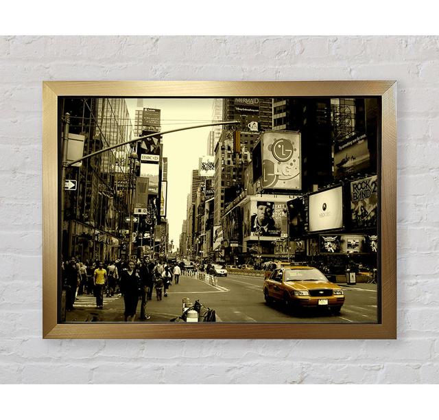 Yellow Taxi New York - Single Picture Frame Art Prints Ebern Designs Size: 42cm H x 59.7cm W x 3.4cm D on Productcaster.