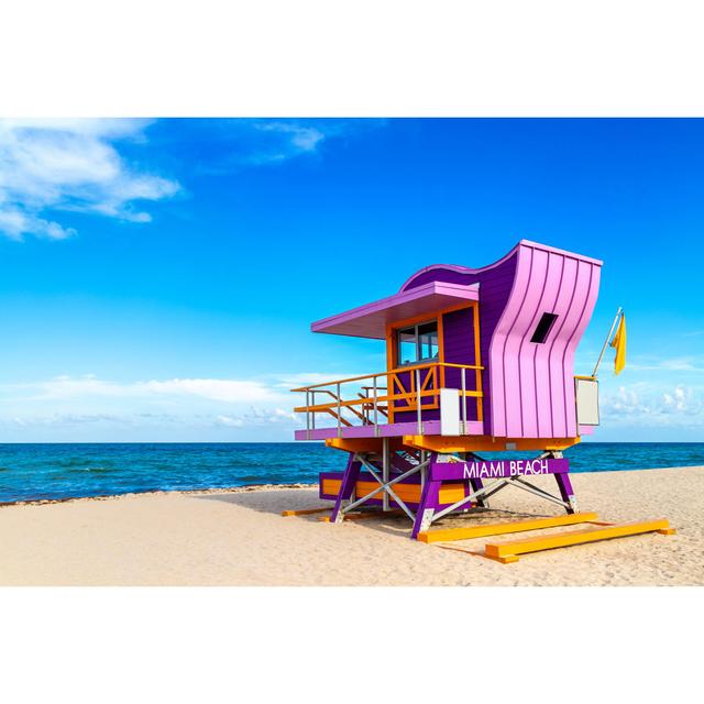 Miami Beach by Bloodua - Wrapped Canvas Photograph House of Hampton Size: 81cm H x 122cm W x 3.8cm D on Productcaster.