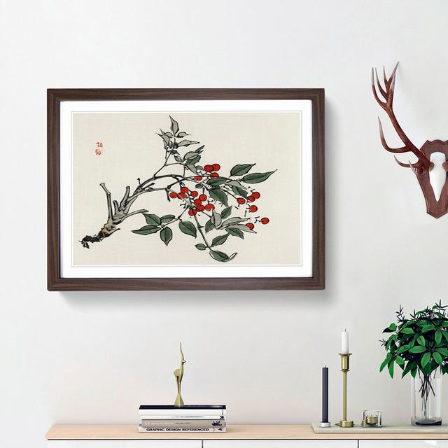 Firethorn Berries by Kono Baireir - Picture Frame Painting Print East Urban Home Size: 36cm H x 48cm W x 2cm D, Frame Option: Walnut Framed on Productcaster.