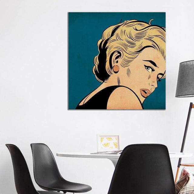 Girl with Red Earring by Joseph McDermott - Graphic Art Print on Canvas George Oliver Format: Wrapped Canvas, Size: 93.98cm H x 93.98cm W x 3.81cm D on Productcaster.