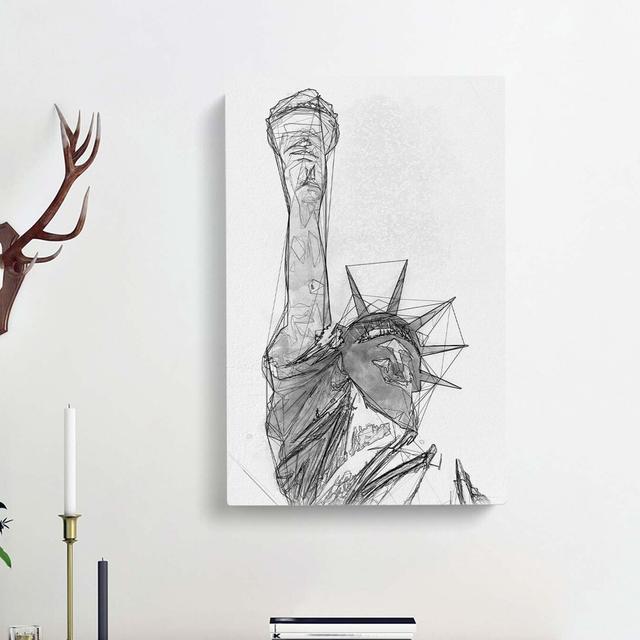 Statue Of Liberty In New York City Abstract - Wrapped Canvas Print East Urban Home Size: 76cm H x 50cm W x 3cm D on Productcaster.