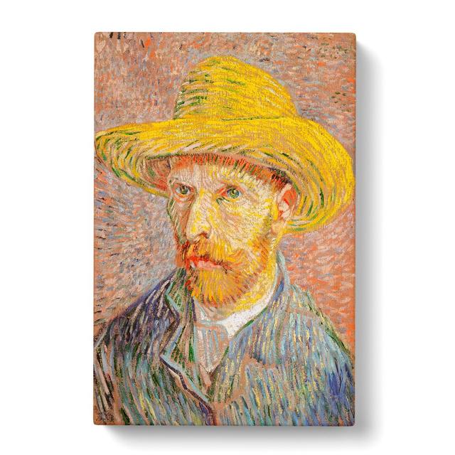 Self-Portrait with a Straw Hat by Vincent Van Gogh - Wrapped Canvas Painting East Urban Home Size: 76cm H x 50cm W x 3cm D on Productcaster.