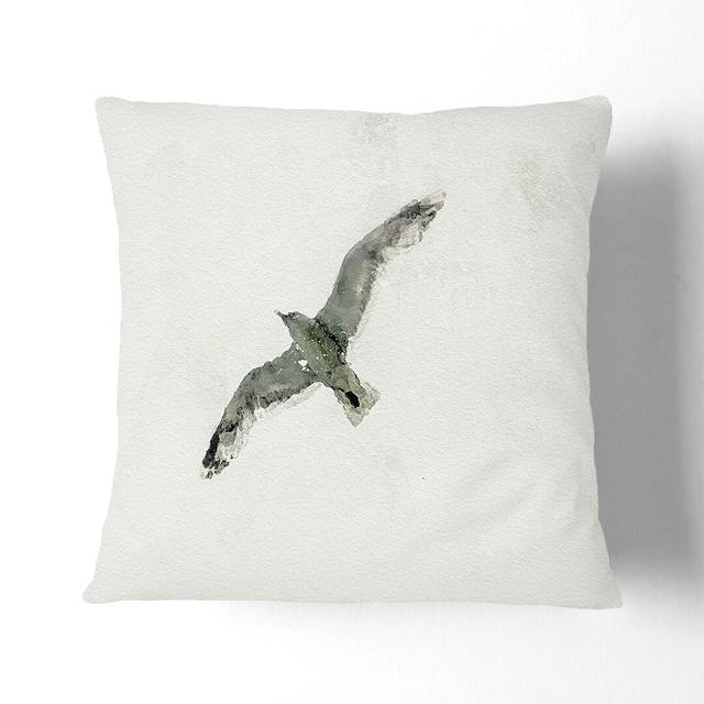 Flying Seagull Cushion with Filling East Urban Home Backing Colour: White, Size: 40cm H x 40cm W x 15cm D on Productcaster.