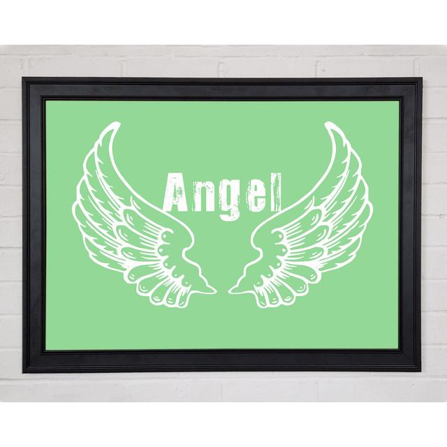 Angel Wings 2 Green Framed Print 10167 Happy Larry Size: 21cm H x 29.7cm W x 1.5cm D on Productcaster.