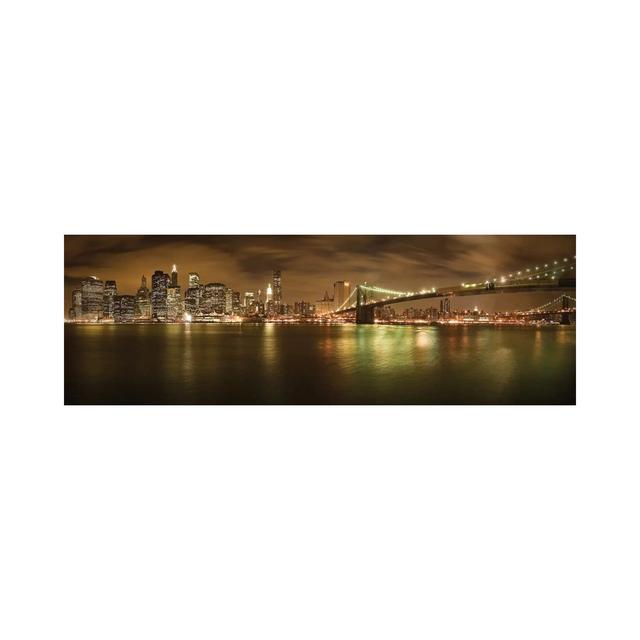 New York Skyline by Shubhra Pandit - Wrapped Canvas Panoramic Print Ebern Designs Size: 50.8cm H x 152.4cm W x 1.91cm D on Productcaster.