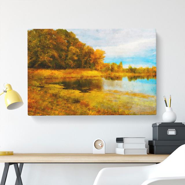 Forest And Lake Vol.3 - Wrapped Canvas Painting East Urban Home Size: 35cm H x 50cm W x 3cm D on Productcaster.