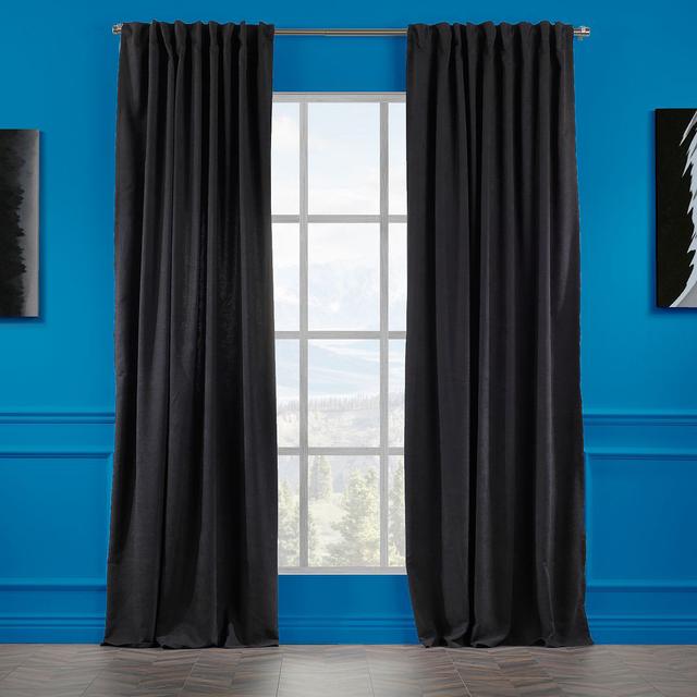 100% Blackout Thermal Extra Long & Extra Wide Decorative Curtain Single Panel Lilijan Home & Curtain Curtain Colour: Black, Panel Size: 280cm Width x on Productcaster.