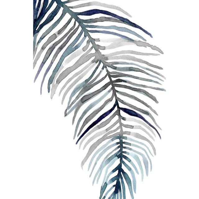 Blue Feathered Palm II by Emma Scarvey - Wrapped Canvas Painting Bay Isle Home Size: 122cm H x 81cm W on Productcaster.