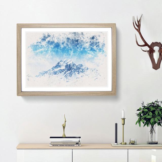 Snow Covered Aoraki Mount Cook - Picture Frame Graphic Art Print East Urban Home Size: 24cm H x 33cm W x 2cm D, Frame Option: Oak Framed on Productcaster.