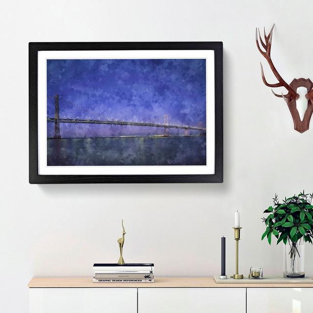 San Francisco Oakland Bay Bridge - Picture Frame Painting Print East Urban Home Frame Option: Black Framed, Size: 62cm H x 87cm W x 2cm D on Productcaster.