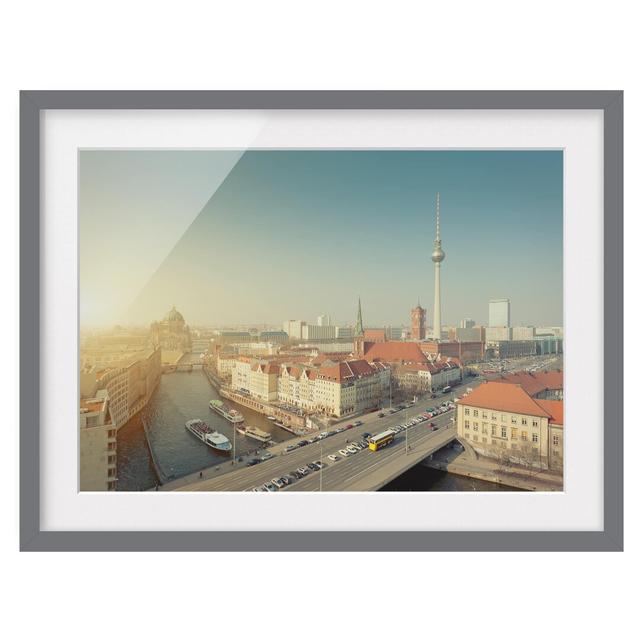 Morning in Berlin - Picture Frame Photograph Print on Paper East Urban Home Rahmenoptionen: Matt grey, Size: 40cm H x 55cm W on Productcaster.