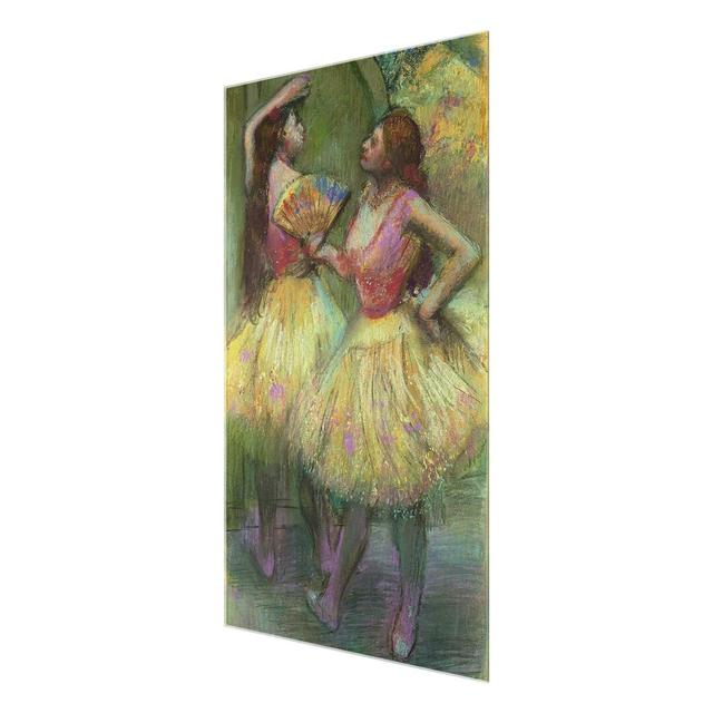 Two Dancers Before They Go on Stage by Edgar Degas - Painting Print on Glass East Urban Home Size: 60 cm H x 40 cm W x 0.4 cm D on Productcaster.