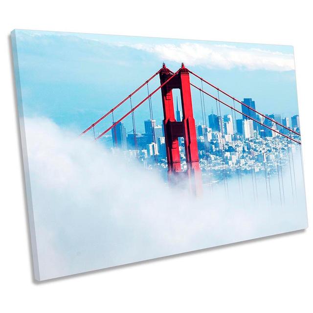 Golden Gate Bridge Misty Picture CANVAS WALL ART Print Ebern Designs Size: 50.8cm H x 76.2cm W x 2cm D on Productcaster.