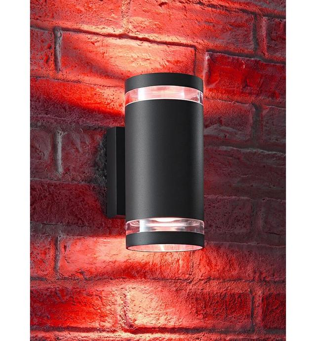 Anthracite Grey 2 - Bulb 21.6cm H Colourful Glass Outdoor Wall Lantern (Set of 4) Auraglow on Productcaster.