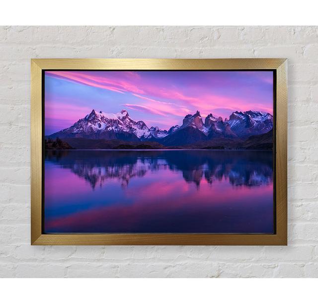 Purple And Blue Mountains Above Lake Framed Print Bright Star Size: 100cm H x 141.4cm W on Productcaster.