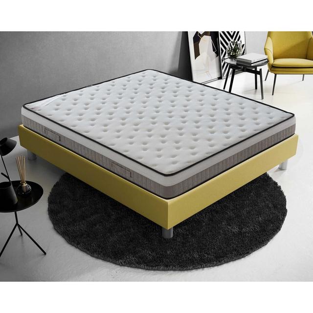 Memory Foam Mattress - 22 cm High - 4 cm Memory Foam - Comfort Zones White Noise Size: 160 x 200cm on Productcaster.