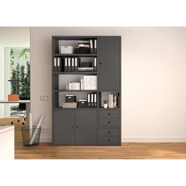 5 shelves/22 high/3 doors/140cmB office cabinet FIF Moebel Colour: Gray Matt on Productcaster.