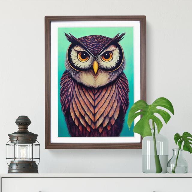 XV1022-4530X The Expressive Owl - Single Picture Frame Print Alpen Home Size: 34cm H x 25cm W x 2cm D, Frame Colour: Walnut on Productcaster.