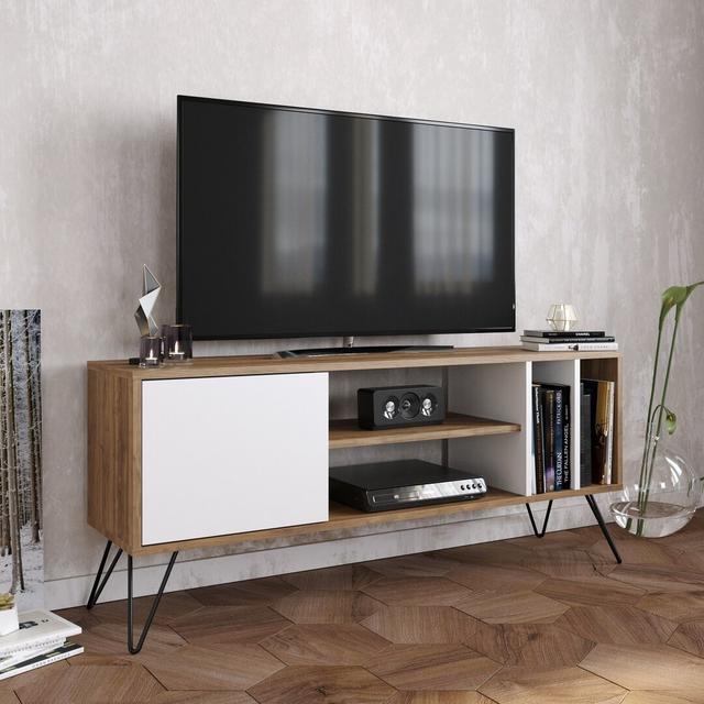 Marquise TV Stand for TVs up to 50" Trent Austin Design Colour: Walnut/Black/White on Productcaster.