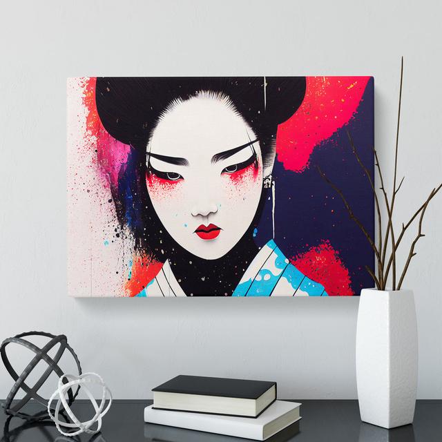 A Splashed Geisha - Wrapped Canvas Painting Rosdorf Park Size: 40cm H x 60cm W x 3cm D on Productcaster.