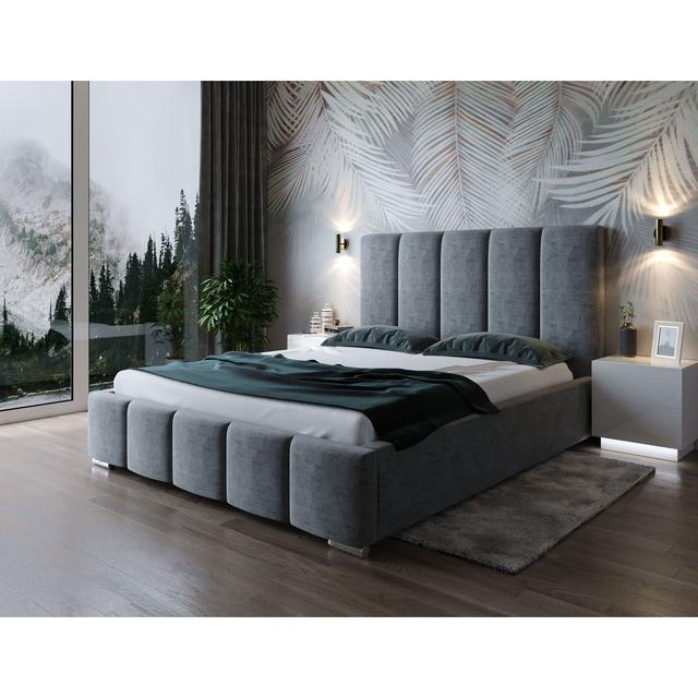 Parkgate EU Double - 140 x 200 cm Upholstered Bed Canora Grey Colour: Dark Grey, Lying surface: 160 x 200cm on Productcaster.