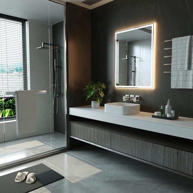 Belany Lighted Wall Mounted Bathroom Mirror Ivy Bronx Size: 90 cm H x 70 cm W on Productcaster.