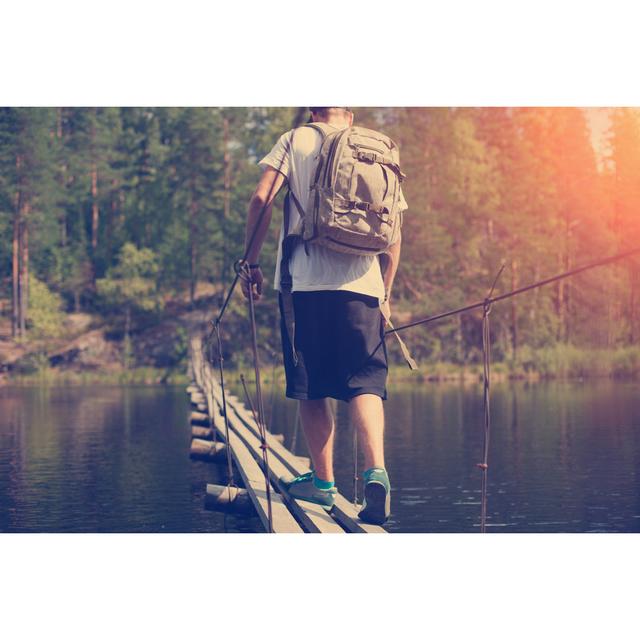 Man Walking on Bridge by Littlehenrabi - Wrapped Canvas Photograph 17 Stories Size: 20cm H x 30cm W on Productcaster.