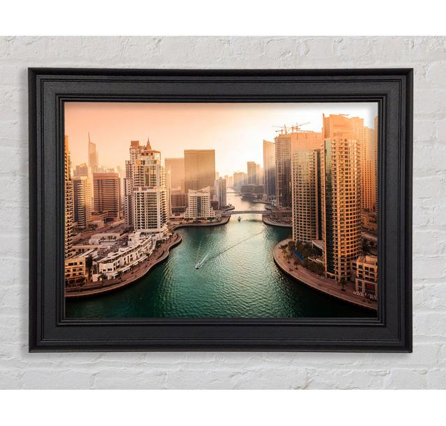 Marina City Framed Print Brayden Studio Size: 42cm H x 59.7cm W x 8cm D, Format: Galway Black Framed Paper on Productcaster.