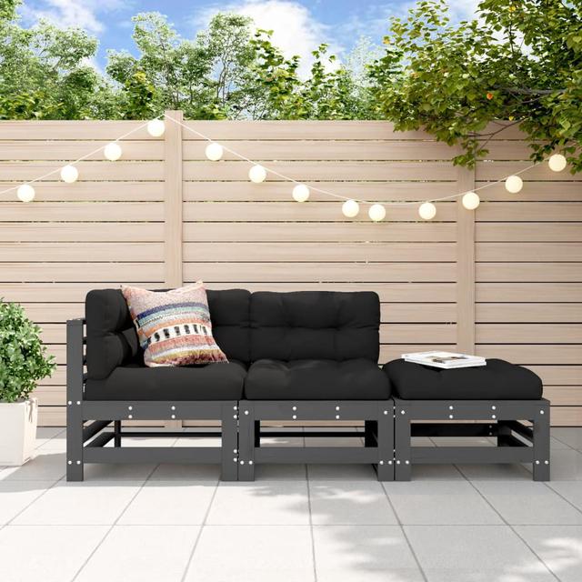 Gonzalo 63.5cm Wide Outdoor Rectangle Patio Sofa Brayden Studio Frame Colour: Grey, Cushion Colour: Black on Productcaster.