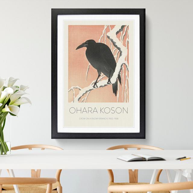 Crow Upon a Snowy Branch by Ohara Koson - Picture Frame Graphic Art East Urban Home Size: 65cm H x 48cm W x 2cm D, Frame Option: Black Framed on Productcaster.