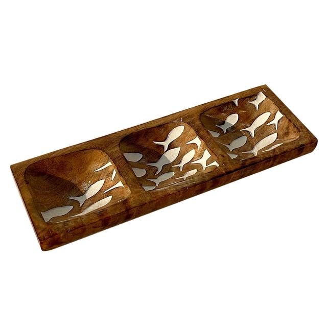 ORIGIN Home Decor Tray 3 Locations Fish Boxes and Trays | Rectangular Brown Tray - 3x30x10cm House of Hampton on Productcaster.