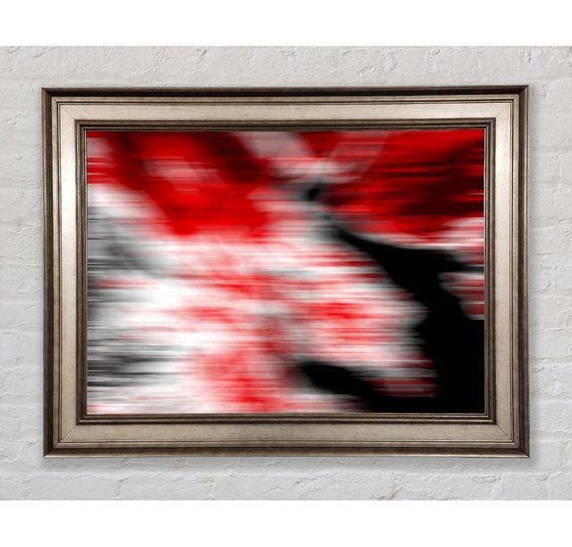 Wolf In The Night Framed Print Ivy Bronx Size: 84.1cm H x 142.2cm W x 8cm D, Format: Silver Framed Paper on Productcaster.