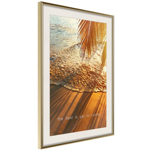 Gerahmter Fotodruck Beach of Dreams Haus am Meer Größe: 60 cm H x 40 cm B x 2 cm T, Rahmenart: Goldener Rahmen on Productcaster.