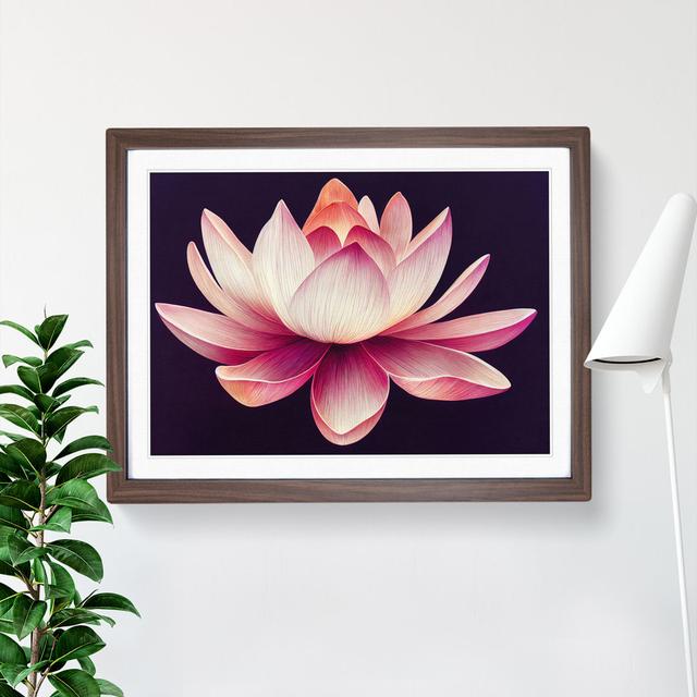 Stupendous Lotus Flower - Picture Frame Graphic Art 17 Stories Frame Colour: Walnut Framed, Size: 34cm H x 46cm W x 2cm D on Productcaster.