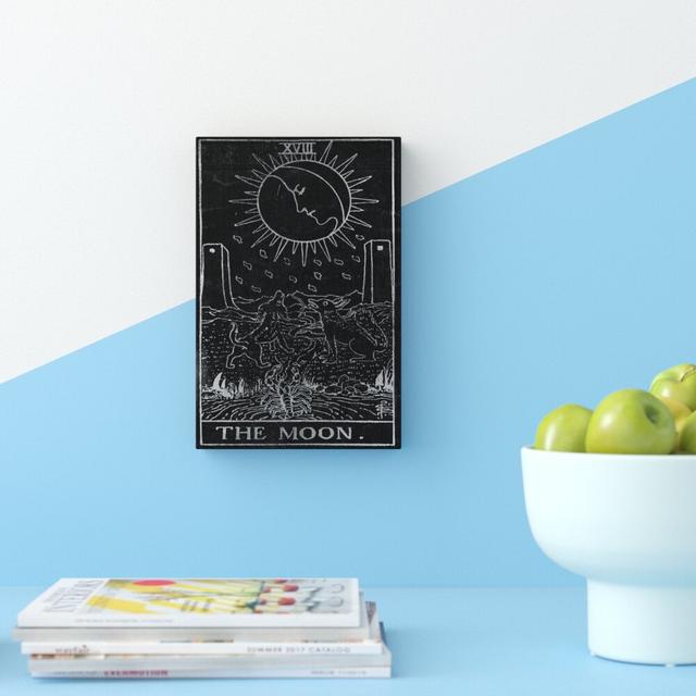 'The Moon Tarot Silver' Graphic Art on Wrapped Canvas East Urban Home Size: 114 cm H x 76 cm W on Productcaster.