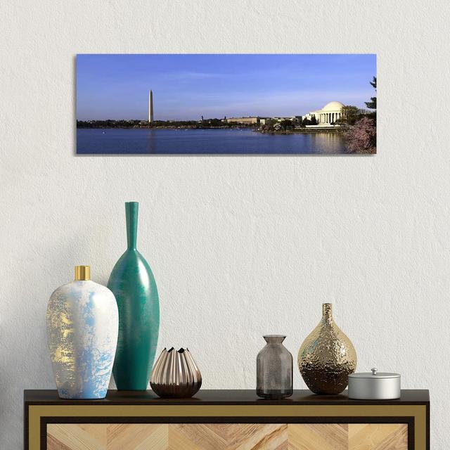 Cherry Blossoms at the Tidal Basin, Jefferson Memorial, Washington Monument, National Mall, Washington Dc, Usa by Panoramic Images - Wrapped Canvas Pa on Productcaster.