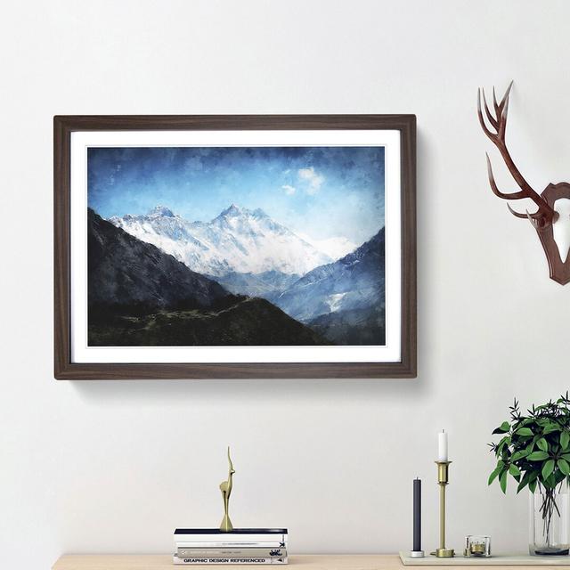 Mount Everest in Tibet and Nepal - Picture Frame Graphic Art Print on MDF East Urban Home Size: 24cm H x 33cm W x 2cm D, Frame Option: Walnut Framed on Productcaster.