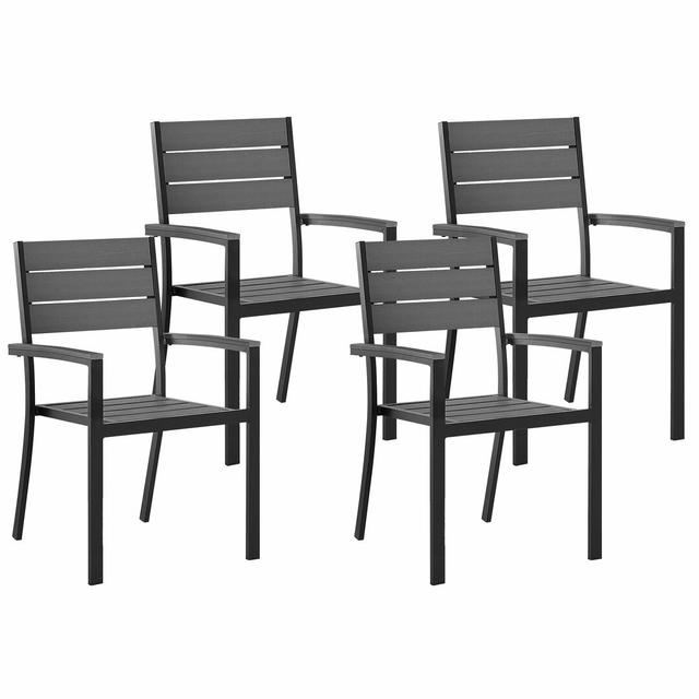 Zaina Stacking Patio Dining Armchair with Cushion (Set of 4) Dakota Fields on Productcaster.