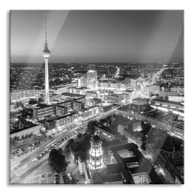 Berlin City - No Frame Print on Glass Ebern Designs Size: 80cm H x 80cm W x 0.4cm D on Productcaster.