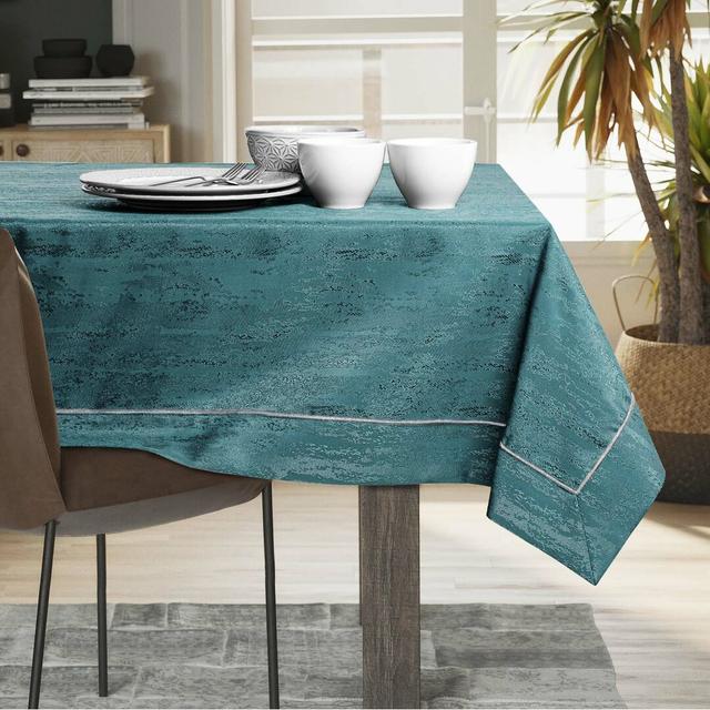 Amelia-Brooke Tablecloth 17 Stories Size: 140cm W x 400cm L, Colour: Petrol on Productcaster.