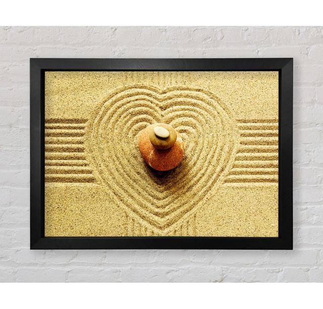 Love Heart Sand Stone - Single Picture Frame Art Prints Bright Star Size: 59.7cm H x 84.1cm W x 3.4cm D on Productcaster.